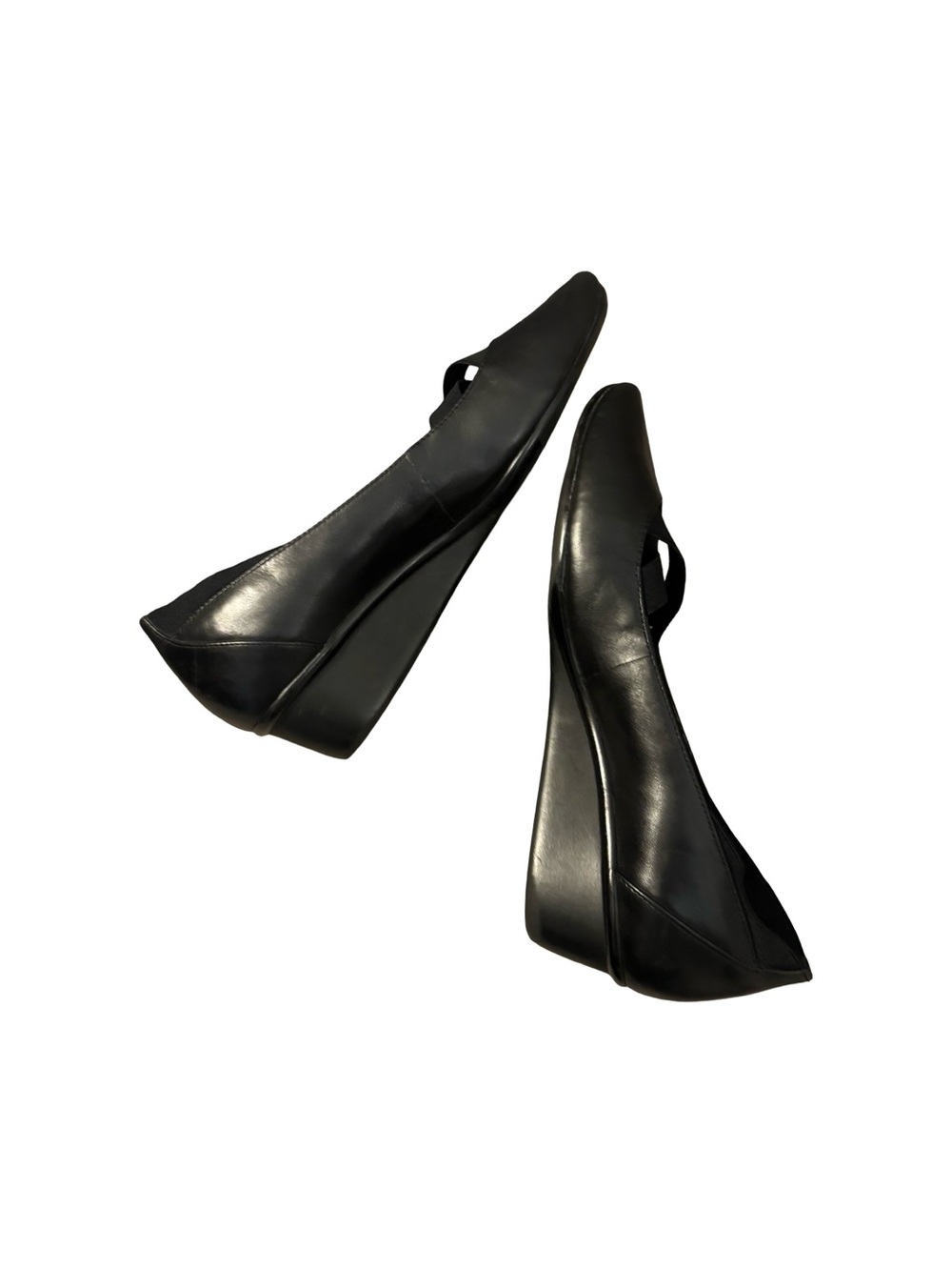 Anne Klein Black Leather Mary Jane Minimalist Preppy Office Career Flats Size 9 - Picture 4 of 8